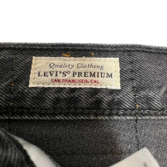 Levi's Premium 501 Cut Off  Denim Shorts 100% Cotton Button Fly Black Size 25 - Picture 9 of 12